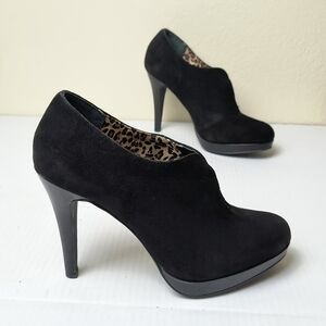 Style & Co. 8M Webb Black Suede High Heels Stiletto Platform Ankle Booties